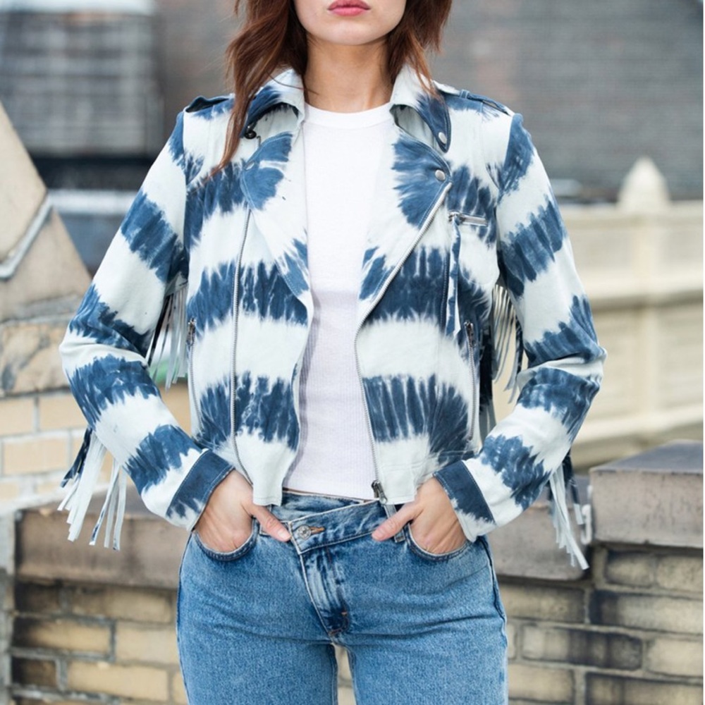 Jackett 100% leather suede fringe jacket